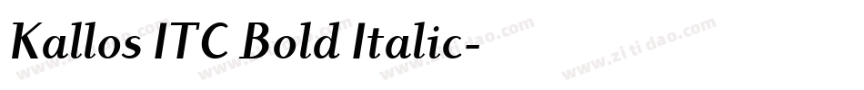 Kallos ITC Bold Italic字体转换